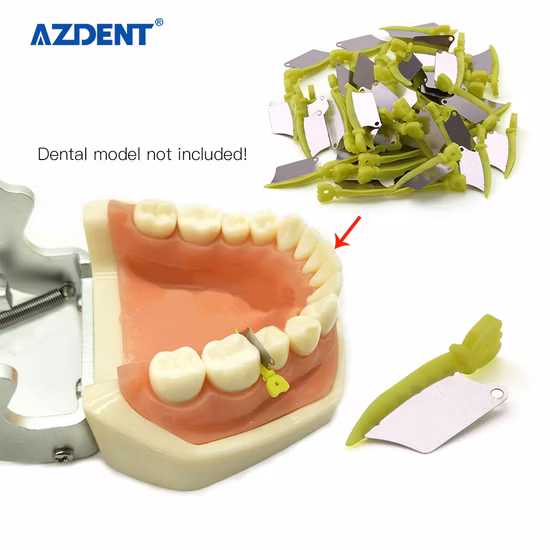 Azdent Dental Prime Teeth 보호용 치과용 강철 매트릭스가 포함된 치간 플라스틱 웨지